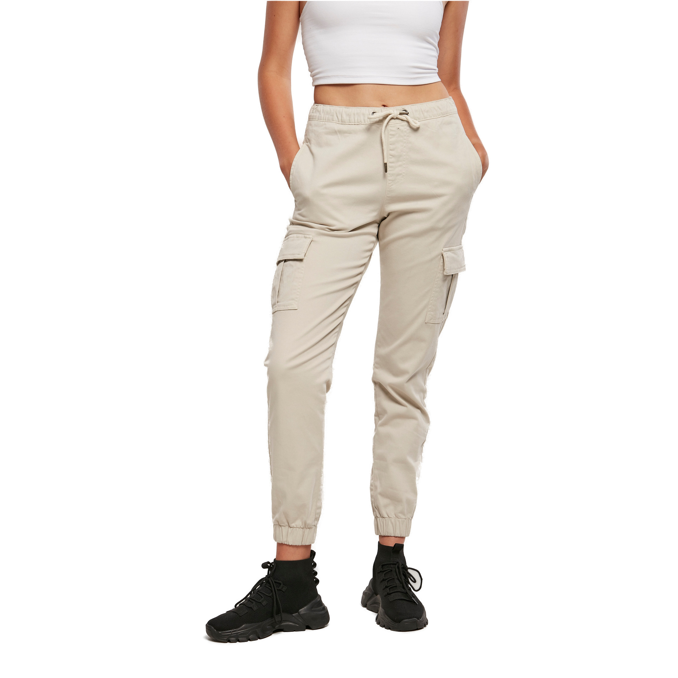 4065812125774 - Bequeme Cargo-Jogginghose mit hohem Bund Damen Urban Classics