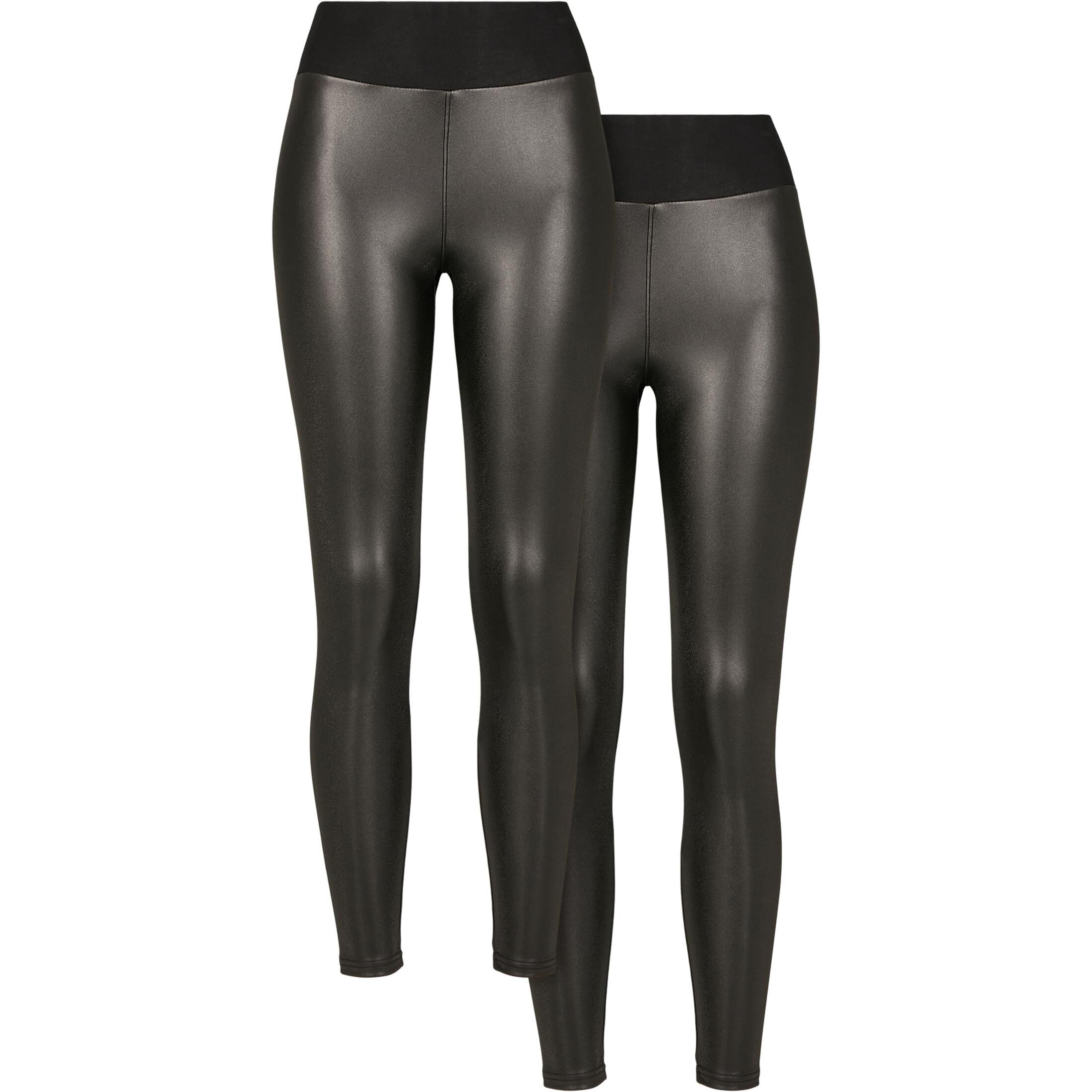 4065812280794 - Leggings mit hoher Taille aus Kunstleder Damen (x2)