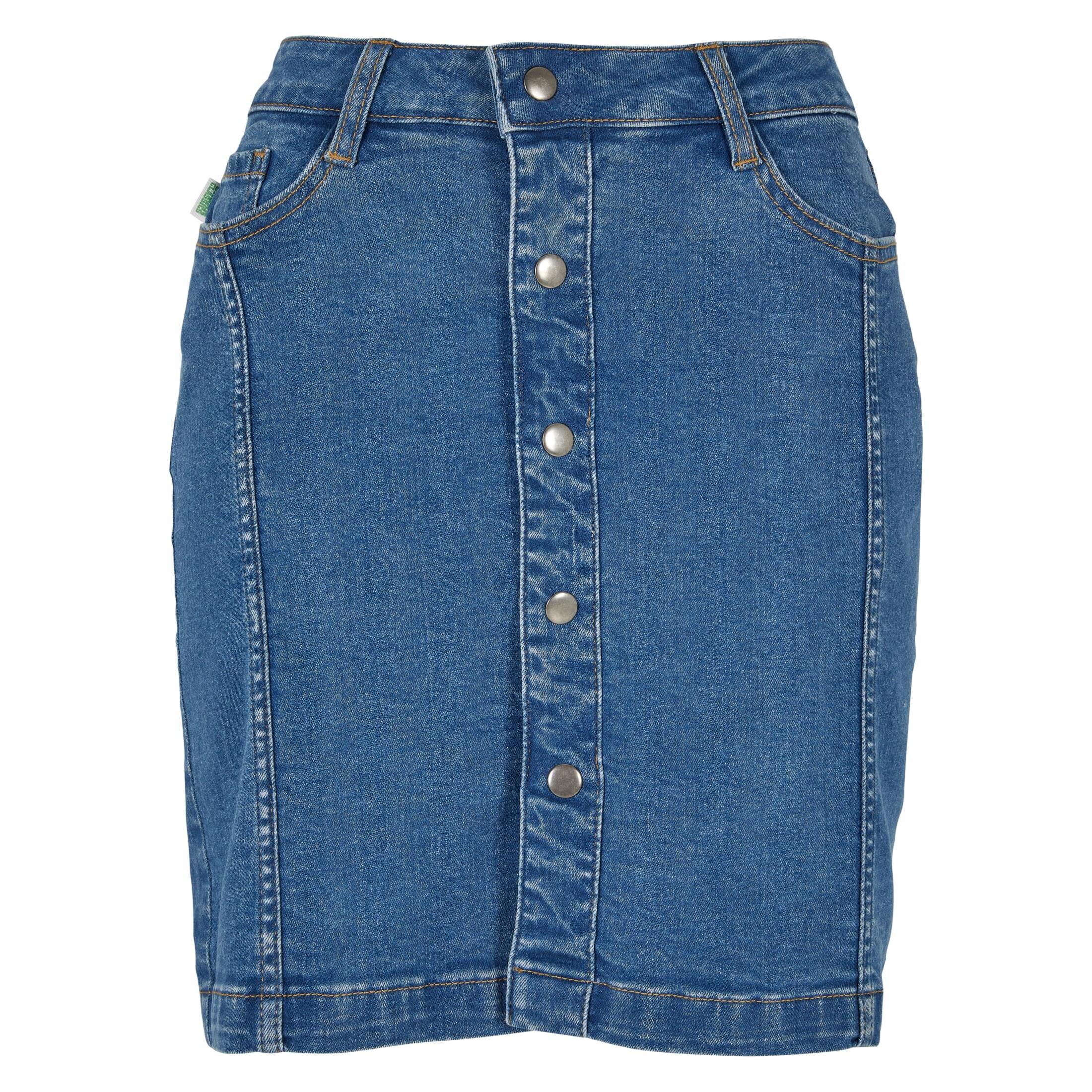 4065812495037 - Minirock aus Bio-Jeans mit Stretchanteil geknöpft Frau Urban Classics