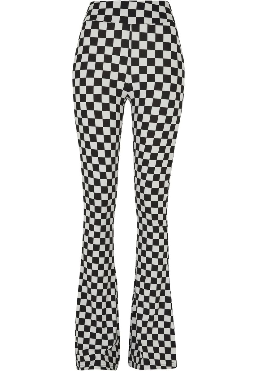 4065812552938 - Ladies Checked Boot Cut Leggings Leggings schwarz weiß in S