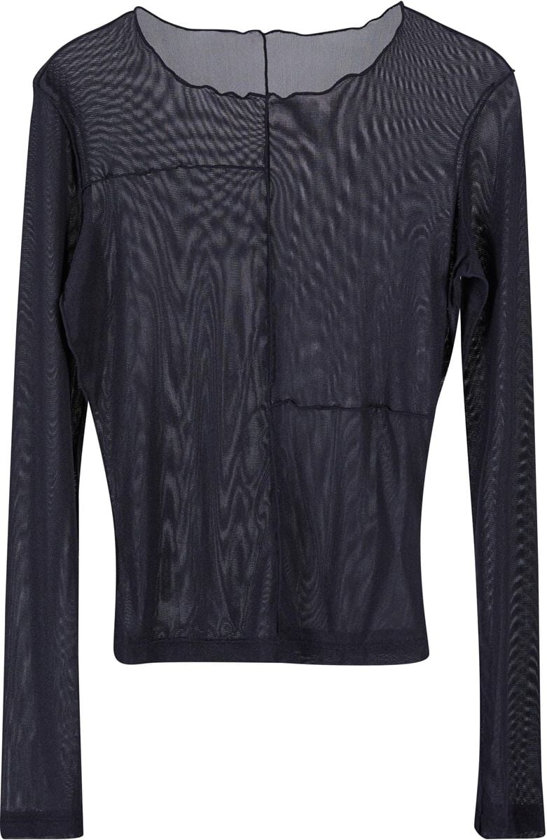 4065812573650 - Ladies Exposed Seam Mesh Longsleeve Langarmshirt schwarz in XS