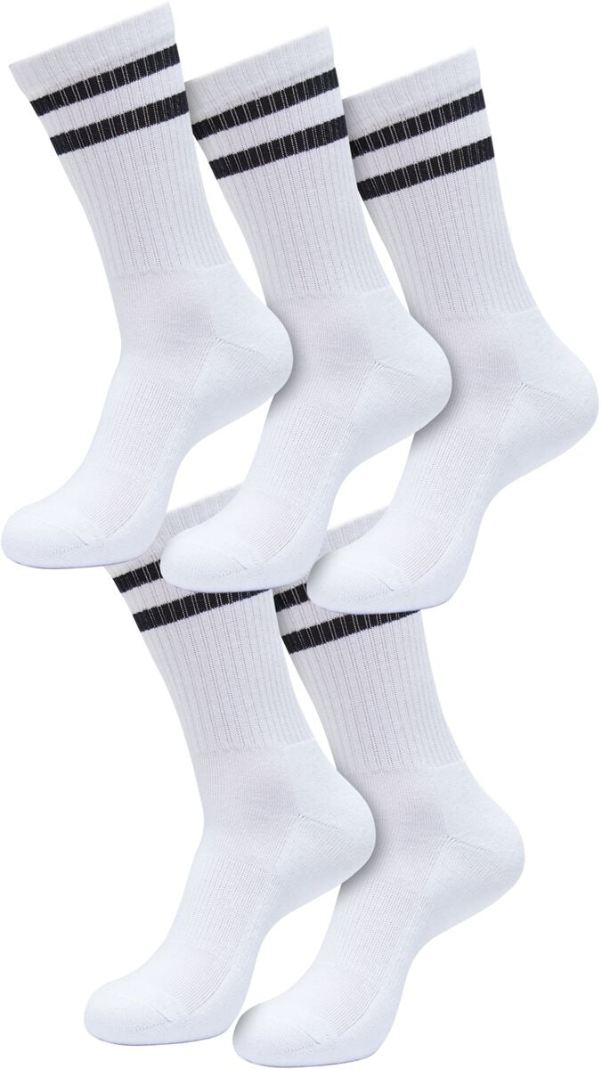 4065812632623 - Double Stripe Socks 5-Pack Socken weiß schwarz in EU 35-38