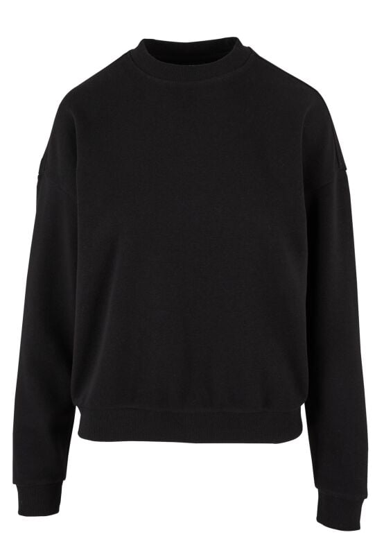 4065812643438 - Ladies Oversized Light Terry Crewneck Sweatshirt schwarz in XS