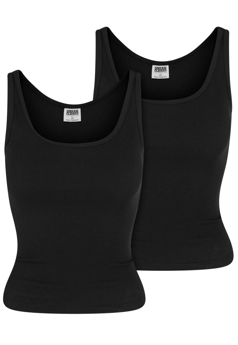 4065812644701 - Ladies Organic Basic Rib Top 2-Pack Top schwarz in XS 4065812644701 - Ladies Organic Basic Rib Top 2-Pack Top schwarz in XS