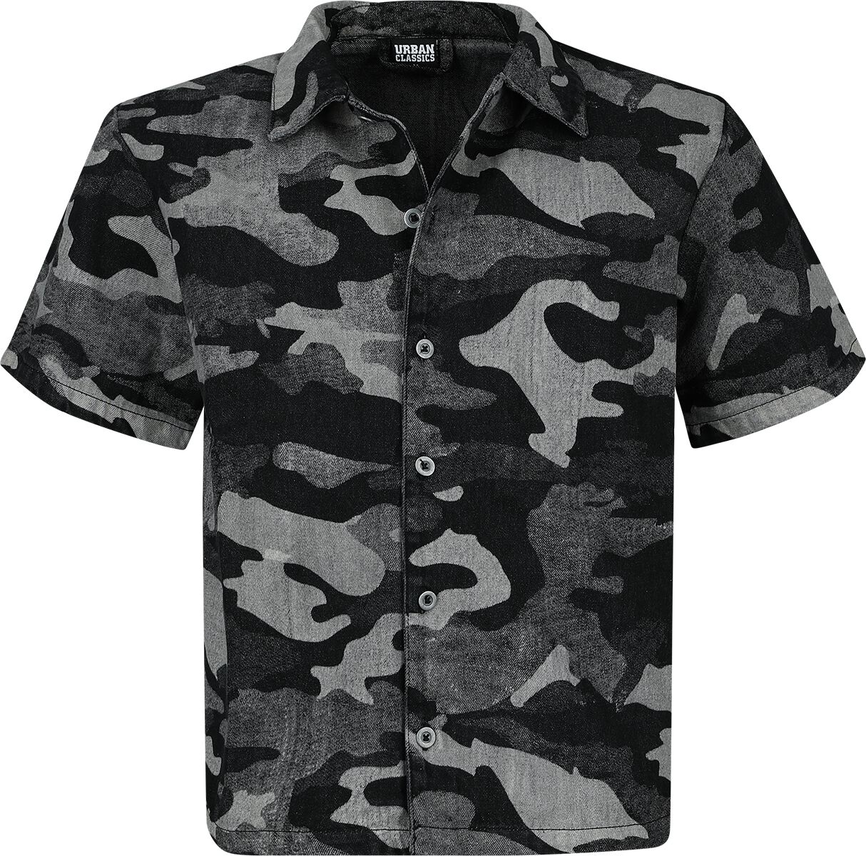 4065812655233 - Laser Camo Printed Boxy Shirt Kurzarmhemd black camo in S