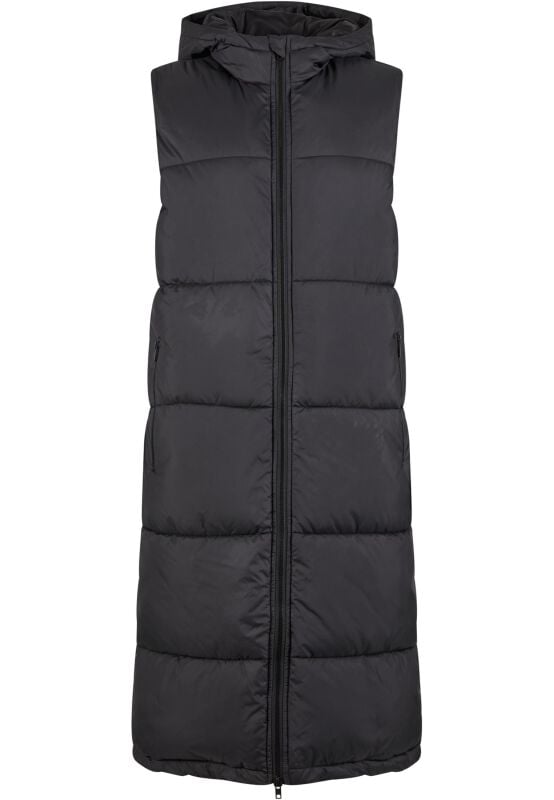 4065812668240 - Ladies Long Hooded Puffer Vest Weste schwarz in M