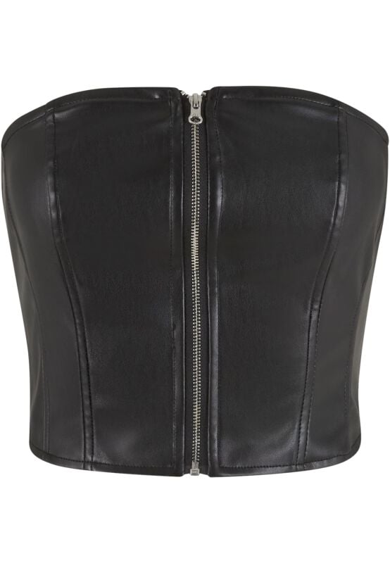 4065812670380 - Ladies Synthetic Leather Bandeau Top Top schwarz in M