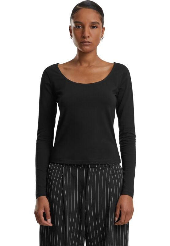 4065812706539 - Ladies Wide Neck Longsleeve Langarmshirt schwarz in XL 4065812706539 - Ladies Wide Neck Longsleeve Langarmshirt schwarz in XL