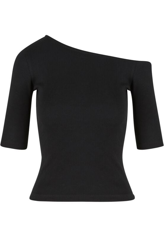 4065812713872 - Ladies Organic Asymmetric Rib Tee Langarmshirt schwarz in S