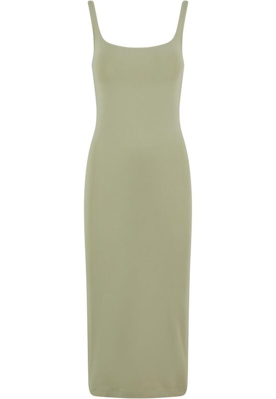 4065812724243 - Ladies Basic Long Cotton Jersey Dress Mittellanges Kleid grün in XL