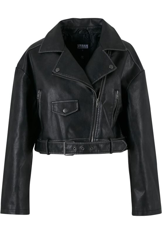 4065812724663 - Ladies Vintage Leather Jacket Kunstlederjacke schwarz in S 4065812724663 - Ladies Vintage Leather Jacket Kunstlederjacke schwarz in S