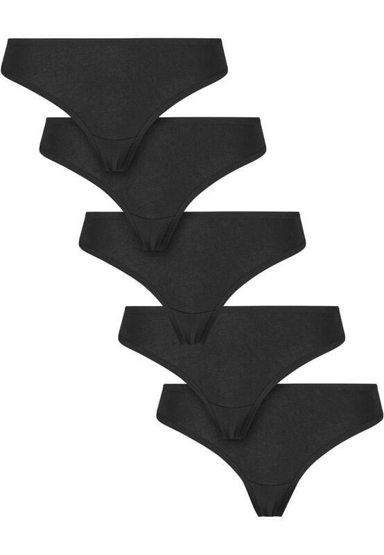 4065812774774 - Ladies Basic Cotton Tanga 5-Pack Wäsche-Set schwarz in S
