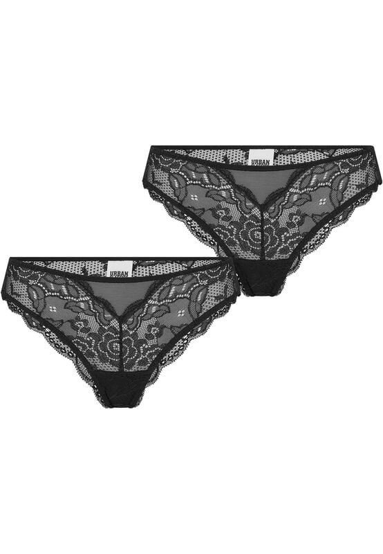 4065812777973 - Ladies Allover Lace Brazilian 2-Pack Wäsche-Set schwarz in S