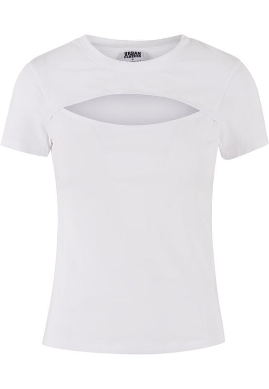 4065812782854 - Ladies Short Cut Out Tee T-Shirt weiß in M 4065812782854 - Ladies Short Cut Out Tee T-Shirt weiß in M