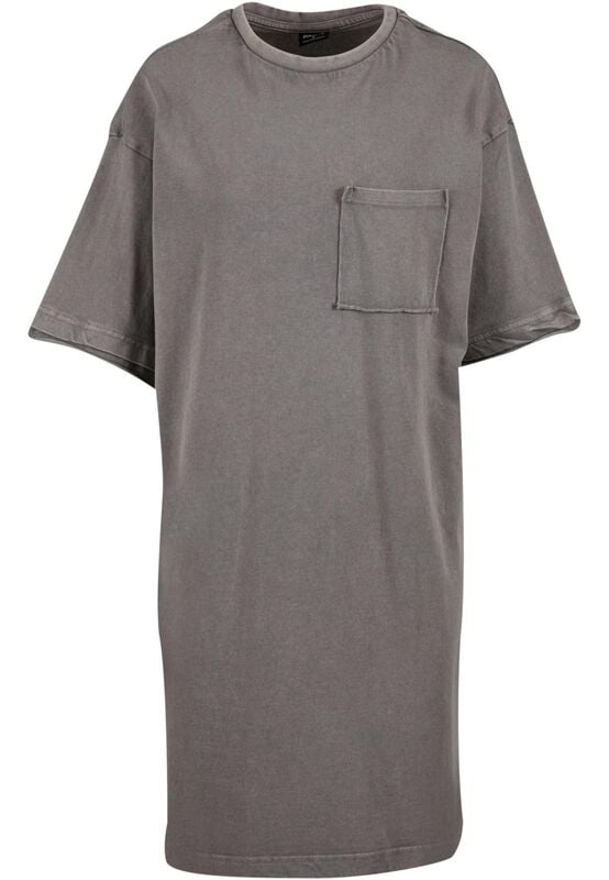 4065812790835 - Ladies Washed Jersey T-Shirt Dress Mittellanges Kleid grau in S
