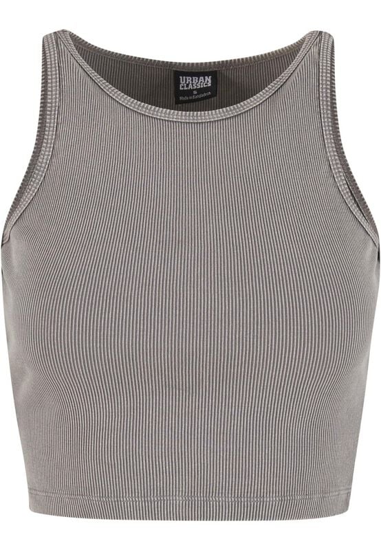 4065812791337 - Ladies Washed Rib Jersey Cropped Top Top grau in S 4065812791337 - Ladies Washed Rib Jersey Cropped Top Top grau in S