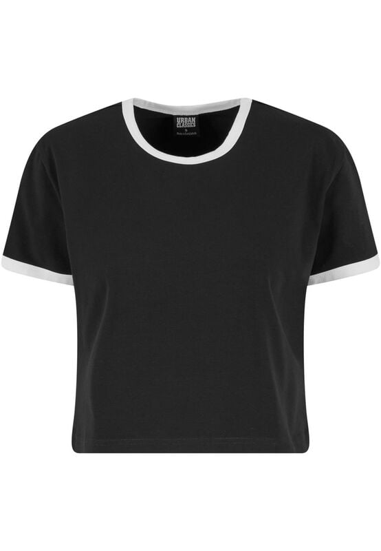 4065812793300 - Ladies Contrast Retro T-Shirt T-Shirt schwarz weiß in S