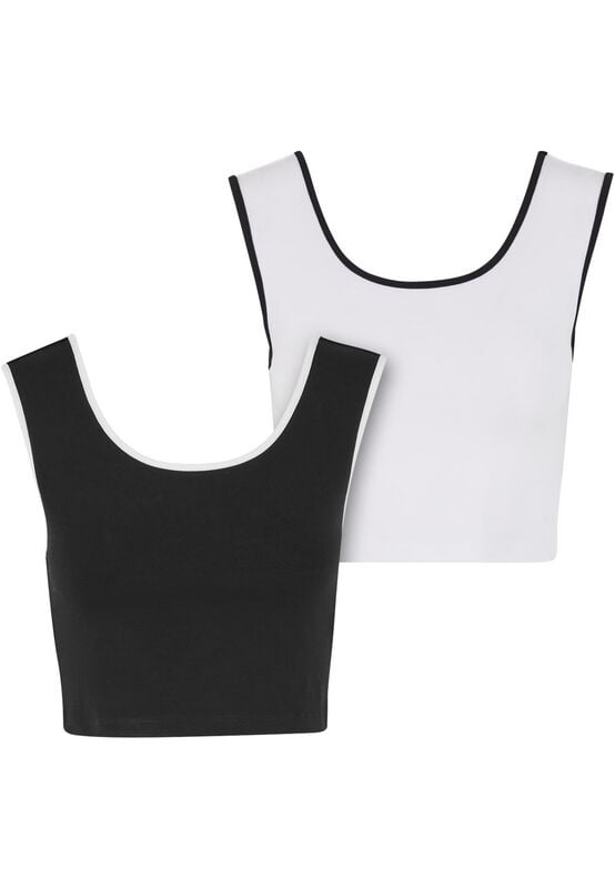 4065812794772 - Ladies Contrast Cropped Top (2er Pack) Top schwarz weiß in L