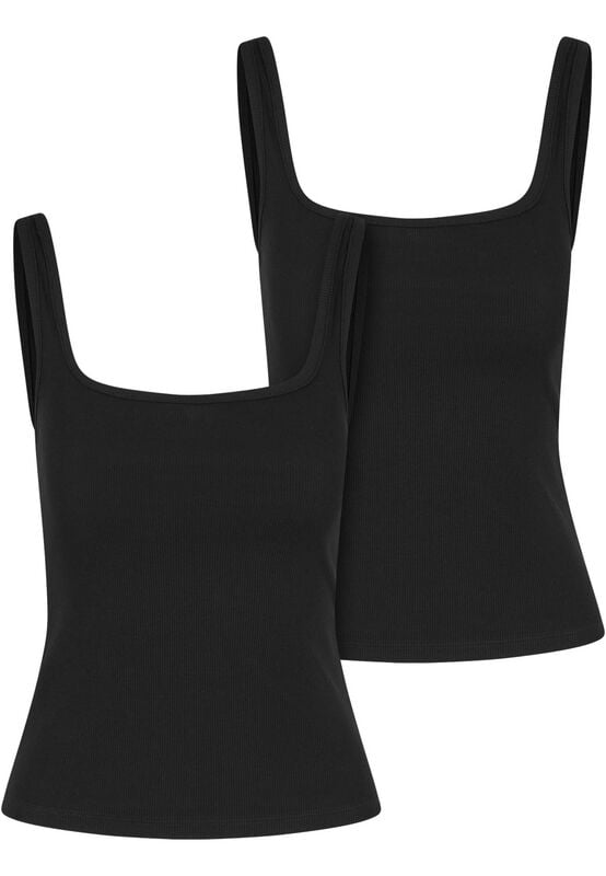 4065812796271 - Ladies Wide Neck Rib Top 2-Pack Top schwarz in XL