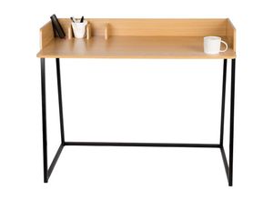 4065827723019 - WONDERMAKE® Design Schreibtisch aus Holz und Metall Bürotisch PC-Tisch Computertisch Arbeitstisch für Home Office  110x55x87 cm Eiche hell braun schwarz