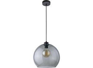 4065849999782 - Pendelleuchte Zoe in Schwarz-transparent E27 1-flammig - black - Famlights