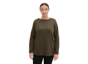 4065869565202 - Große Größen Sweatshirt mit Knopfleiste auf der Schulter khaki Gr54