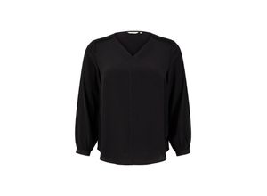 4065869731522 - Große Größen Bluse mit V-Ausschnitt und Faltendetail schwarz Gr52