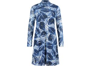 4065929407893 - CARTOON Kleid Wasserfallkragen florales Design für Damen blau 36