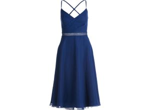 4065929438927 - Cocktailkleid Chiffon V-Ausschnitt für Damen blau 40