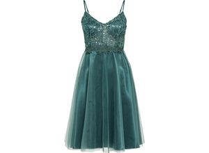 4065929439726 - Cocktailkleid Mesh-Design Pailletten-Details für Damen türkis 40