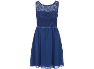 4065931393948 - Cocktailkleid knielang Spitze für Damen blau 42