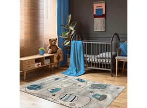 4065975000024 - Vimoda - Kinderteppich Kinderzimmer Teppich Baby Grau kinderteppich Kinderteppich Kinderzimmer Teppich Kurzflor Baby Grau Jungen&Mädchen80x150 cm