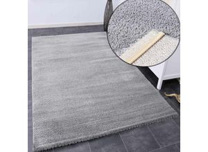 4065975003414 - Teppich Wohnzimmer in Hell-Grau Flauschig Microfaser Dicht gewebt-Weich60x110 cm