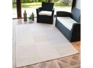 4065975005494 - Vimoda - Robuster In- und Outdoor Flachgewebe Terrassen Teppich Natur Look In Beige120x160 cm