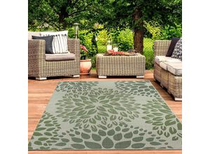 4065975008495 - Vimoda - In- und Outdoor Flachgewebe Terrassen & Balkon Küche Teppich Blumen Design Grün80x150 cm