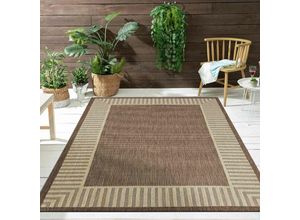 4065975020886 - Vimoda - In- und Outdoor Teppich Terrassen & Balkon Küche Wohnzimmer Teppich Bordüre Beige 80x150 cm