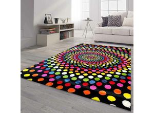 4065975021456 - Vimoda - Teppich Kurzflor Bunt Wohnzimmer Patchwork Wellen Punkte Farbig Modern80x150 cm B416