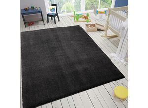 4065975027199 - Kinderzimmer Teppich Waschbarer Rutschfester Kinderteppich Junge Mädchen Baby Weiche Einfarbige MusterSchwarz 140x200 cm