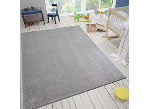 4065975027366 - Kinderzimmer Teppich Waschbarer Rutschfester Kinderteppich Junge Mädchen Baby Weiche Einfarbige MusterGrau 60x100 cm