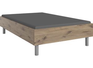 4065979034667 - Bett WIMEX Easy große Auswahl an Größen und Farben auch in Komforthöhe braun (viking oak alufarben) H46cm L210cm Betten ohne Kopfteil ideal unter Dachschrägen oder Fenster