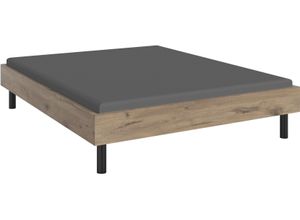 4065979038191 - Bett WIMEX Easy große Auswahl an Größen und Farben auch in Komforthöhe braun (viking oak schwarz) H38cm L210cm Betten ohne Kopfteil ideal unter Dachschrägen oder Fenster