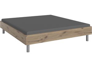 4065979038207 - Bett WIMEX Easy große Auswahl an Größen und Farben auch in Komforthöhe braun (viking oak schwarz) H38cm L210cm Betten ohne Kopfteil ideal unter Dachschrägen oder Fenster