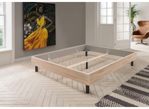 4065979038566 - Bett WIMEX Easy große Auswahl an Größen und Farben auch in Komforthöhe eiche sägegrau schwarz H46cm L210cm Betten ohne Kopfteil ideal unter Dachschrägen oder Fenster