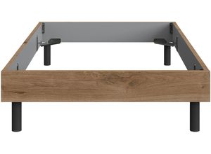 4065979038610 - Bett WIMEX Easy große Auswahl an Größen und Farben auch in Komforthöhe braun (plankeneichefarben schwarz) H46cm L210cm Betten ohne Kopfteil ideal unter Dachschrägen oder Fenster