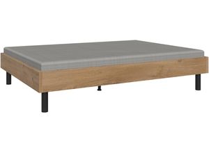 4065979038634 - Bett WIMEX Easy große Auswahl an Größen und Farben auch in Komforthöhe braun (plankeneichefarben schwarz) H46cm L210cm Betten ohne Kopfteil ideal unter Dachschrägen oder Fenster