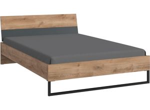 4065981011588 - Einzelbett WIMEX Texel erhältlich in den Breiten 90 & 140cm plankeneiche nachbildung grafit plankeneiche nachbildung grafit plankeneiche nachbildung schwarz B146cm H71cm L210cm Betten Mit Metallkufe Bett im Industrial Look