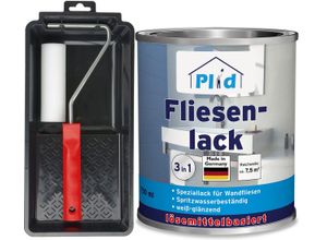 4066056001961 - PLID® Fliesenlack Größe 075l - Lackierset Farbe Weiß - Glänzend - Weiß - Glänzend