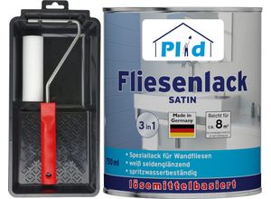 4066056002111 - Fliesenlack Größe 075l - Lackierset Farbe Weiß - Seidenglänzend - Weiß - Seidenglänzend - Plid