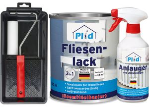 4066056002203 - Fliesenlack Größe 075l - Anlauger - Lackierset Farbe Cremeweiß - Glänzend - Cremeweiß - Glänzend - Plid