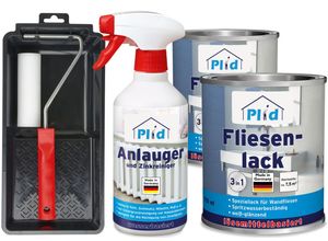 4066056002227 - Fliesenlack Größe 15l - Anlauger - Lackierset Farbe Cremeweiß - Glänzend - Cremeweiß - Glänzend - Plid